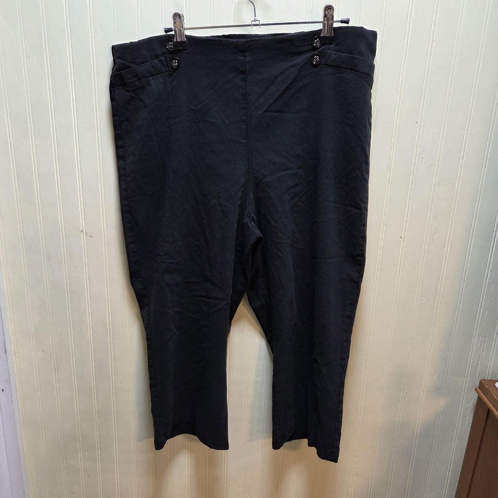 89th + Madison Capri Pants Womens 2X Black Ponte Pull On Stretch Pockets Casual